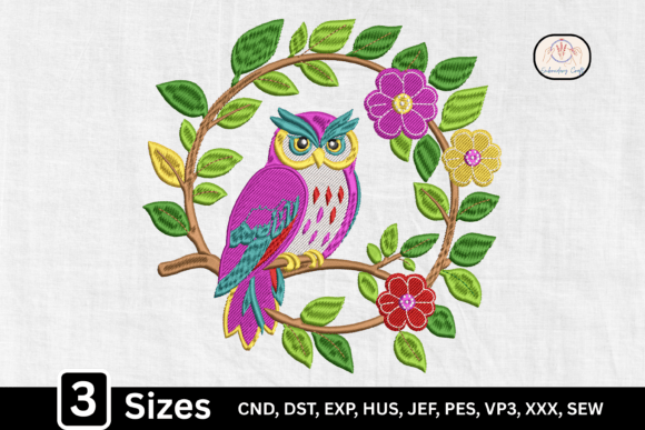 A Floral Owl Embroidery Design for Cherished Gifts