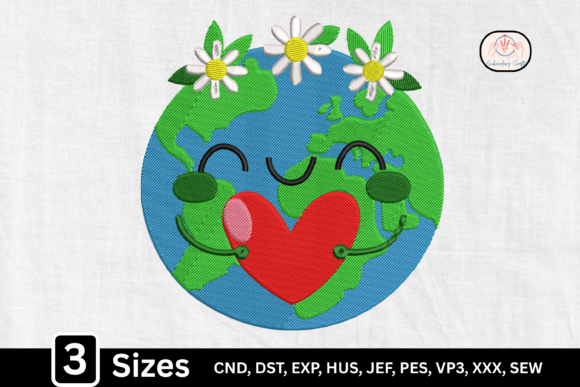 Groovy Floral Kawaii Planet Earth Globe for Boutique Apparel