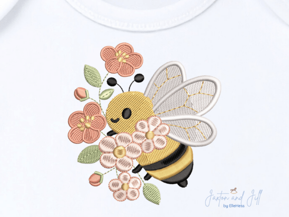 Honey Bee Floral Embroidery Design: A Seasonal Delight
