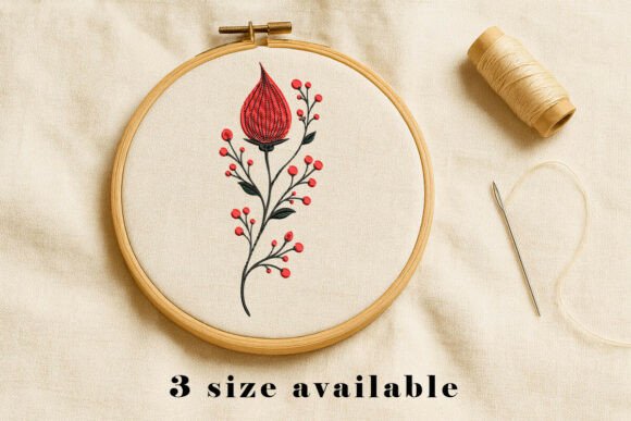 Red Floral Botanical Embroidery Design: A Designer’s Review